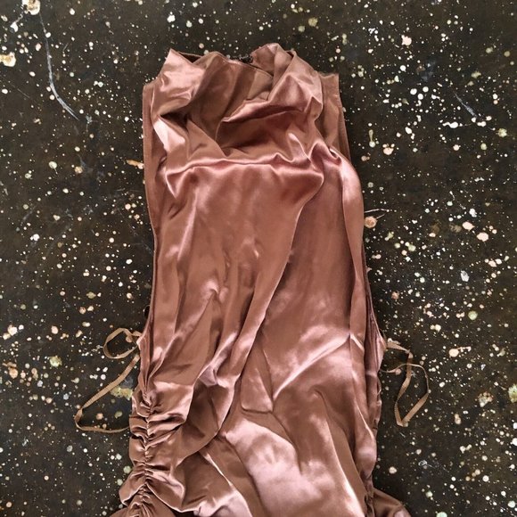 A.L.C. Inez Dress Toffee Brown Silk - Picture 8 of 10